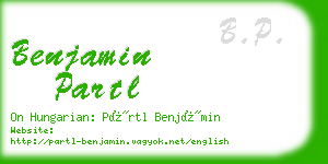 benjamin partl business card